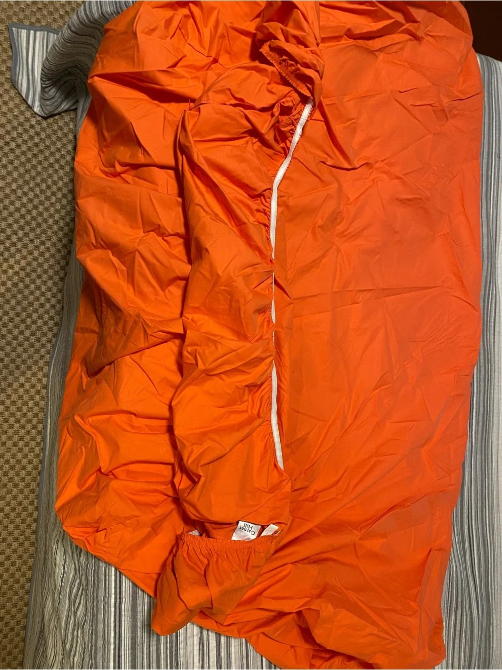 Garnet Hill Cotton Percale Bedding Fitted & Flat Sheet - Bright Orange/Papaya
